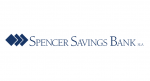 Spencer Savings Bank logo with blue geometric design and text, financial institution branding.